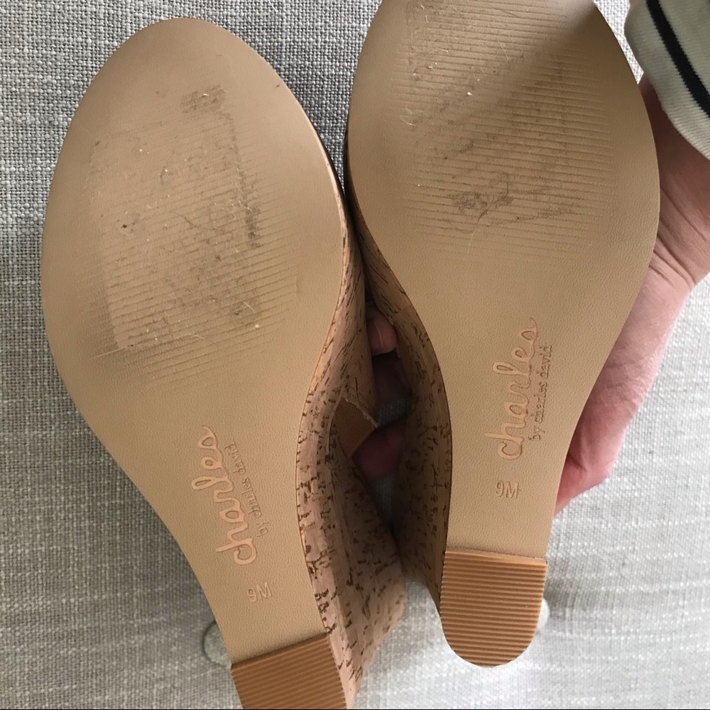 NWOT Charles David Cork Wedge Sandals - Picture 3 of 3